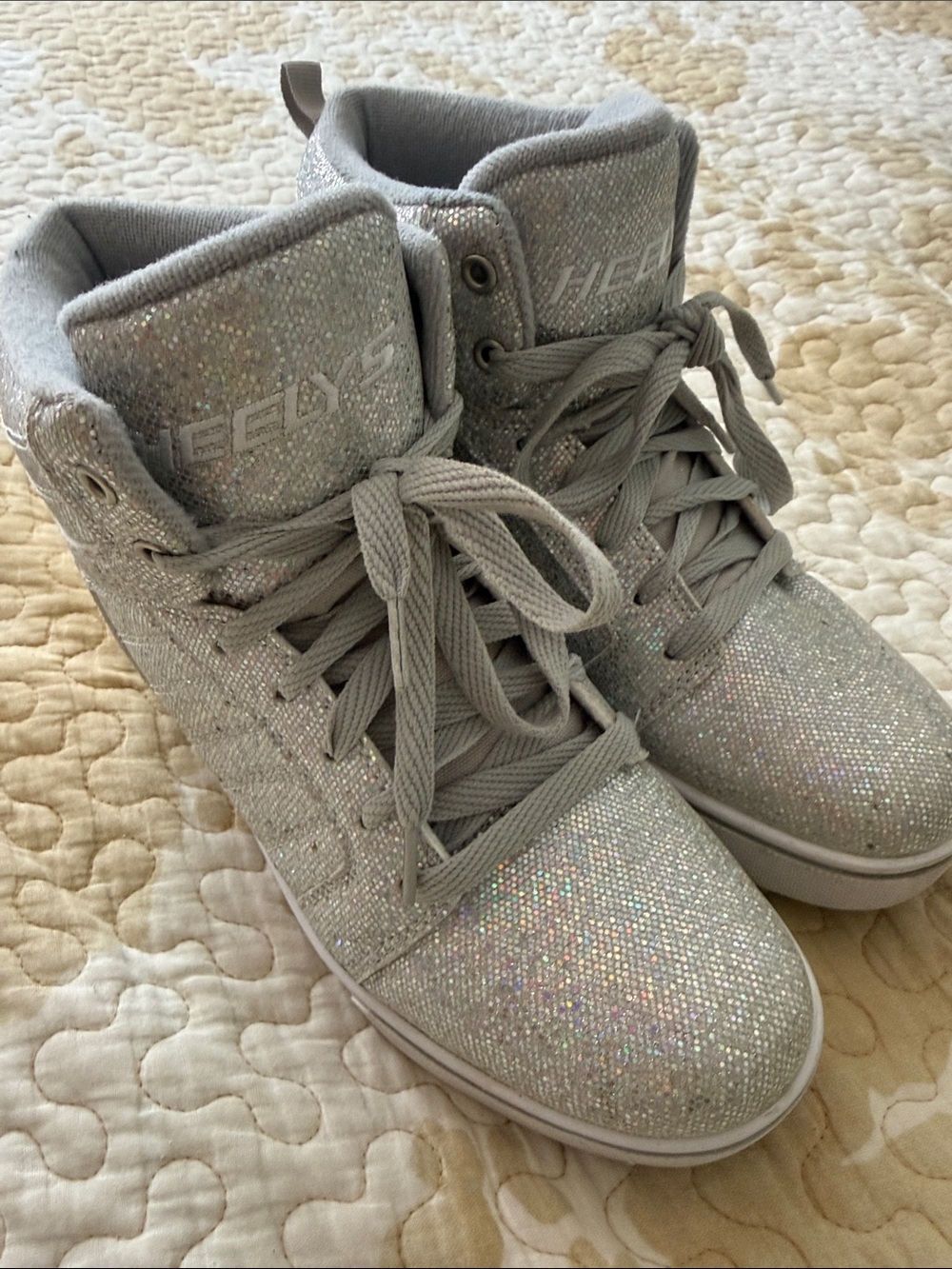 Skechers Silver Glitter High-Top Sneakers Heely’s